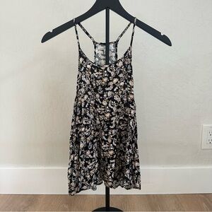American Eagle Outfitters Black Floral spaghetti strap Tank. Size Medium.